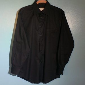 Pronto-Uomo black long sleeved shirt,  15 32/3